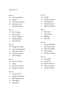 8 Tessy du Moulin 16 Aprion 11 Truscott du Gu&eacute;pr&eacute; 13