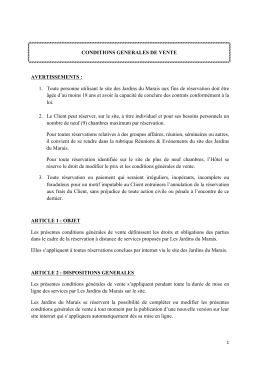 Conditions Générales de vente