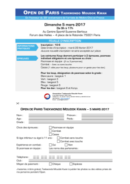 Dimanche 5 mars 2017 - Club de Taekwondo Moudok Kwan