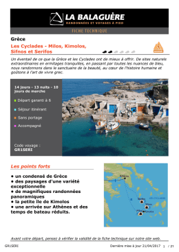 Grèce Les Cyclades - Milos, Kimolos, Sifnos et