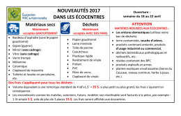nouveaut&eacute;s 2017 dans les &eacute;cocentres