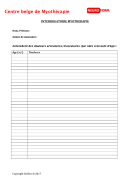 INTERROGATOIRE MYOTHERAPIE