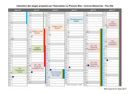Calendrier des stages propos&eacute;s par l`Association Le