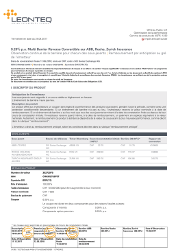 9.20% p.a. Multi Barrier Reverse Convertible sur ABB, Roche, Zurich