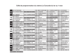 Télécharger les horaires du 1er au 7 mars