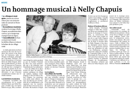 Un hommage musical à Nelly Chapuis