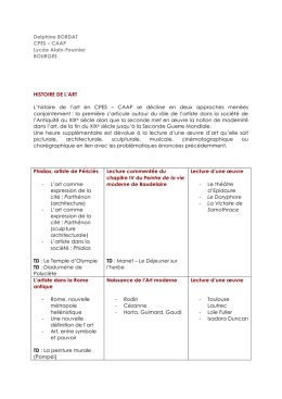 Composantes d`Histoire de l`art et Parcours th&eacute;matiques du XXe