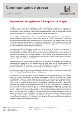 Communiqué de presse