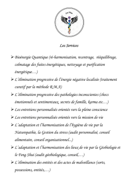 Les Services Bio&eacute;nergie Quantique (r&eacute;