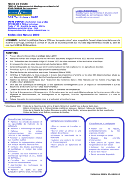 DGA Territoires - DATE Technicien Natura 2000