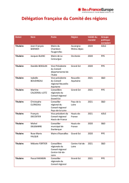 Délégation française du Comité des régions - Ile-de