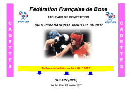 cadettes sélectionnées - Fédération Française de Boxe