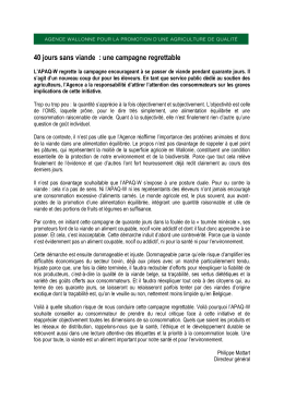 40 jours sans viande : une campagne regrettable - Apaq-W