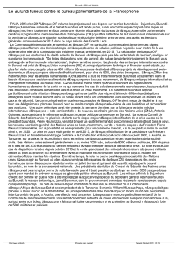 Le Burundi furieux contre le bureau parlementaire de la