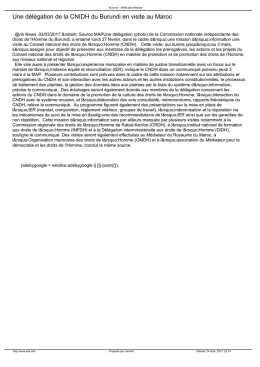 Une délégation de la CNIDH du Burundi en visite au Maroc