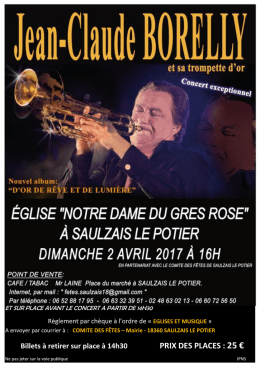 PRIX DES PLACES : 25 €