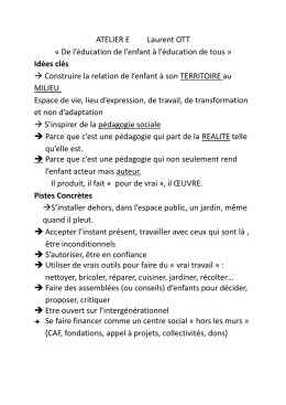 Atelier E Ott Synthese du groupe