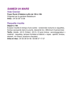 samedi 4 mars - Mairie Saxel