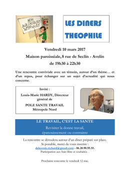 Rencontres Theophile – invitation vendredi 10 mars 2017