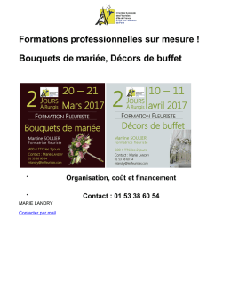 Formations professionnelles sur mesure ! Mariage, D&eacute;cors de buffet