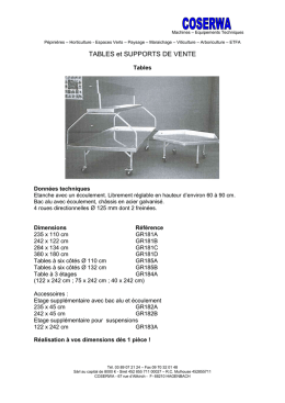 Tables et supports de vente