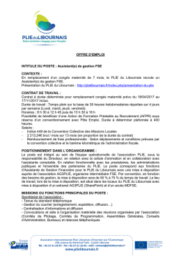 Assistant(e) de gestion FSE CONTEXTE