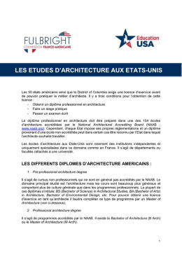 Les études d`architecture