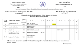 Université Mohamed V – Agdal+ - Facultés des Sciences Juridiques