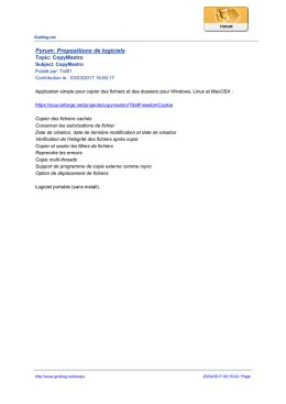 Forum: Propositions de logiciels