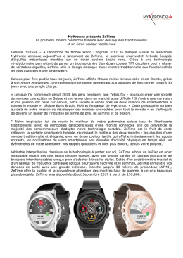 MyKronoz pr&eacute;sente ZeTime La premi&egrave;re montre connect&eacute;e hybride