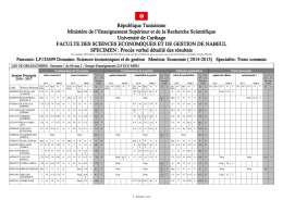 République Tunisienne Ministère de l`Enseignement