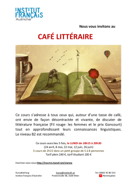 café littéraire - l`Institut français d`Autriche