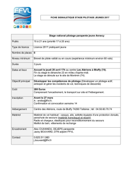 Stage national pilotage parapente jeune Annecy Public 15 à 21 ans