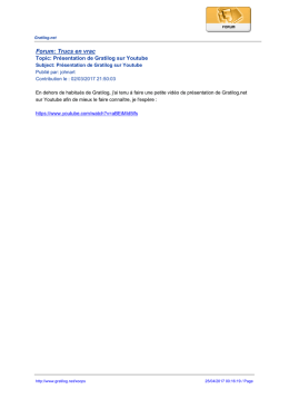 Forum: Trucs en vrac