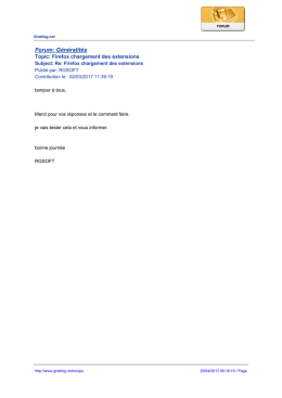 Forum: Généralités