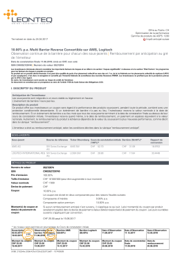 10.00% p.a. Multi Barrier Reverse Convertible sur AMS, Logitech