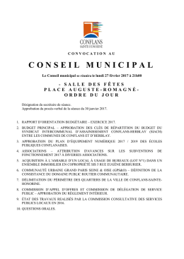 CONSEIL MUNICIPAL - Ville de Conflans-Sainte