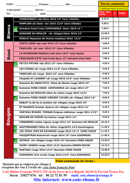 Bon de commande Manuel - Coté Rhone, François Pont, Vin cote du