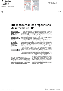 Lire la suite - Institut de la Protection Sociale