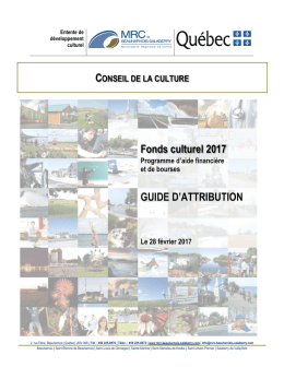 Guide d`attribution - MRC de Beauharnois