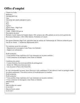 Offre d`emploi