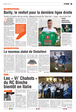 Bailly, le renfort pour la dernière ligne droite