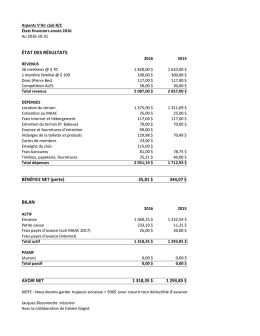 états financiers 2016 - Arpents vair Club RC