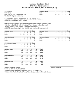 Lacrosse Box Score (Final) 2017 Duke Men`s Lacrosse SJU vs #16
