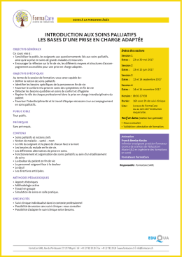 Introduction aux soins paliatifs