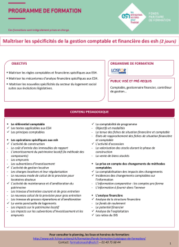 CF.2 Ma&icirc;triser les sp&eacute;cificit&eacute;s de la gestion comptable et