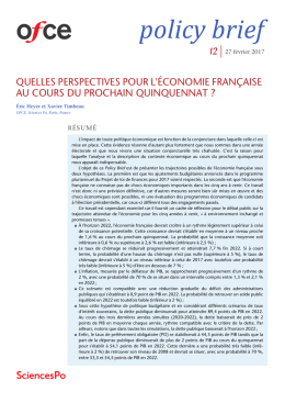 Quelles perspectives pour l`économie française au cours du