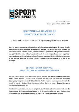 les femmes &agrave; l`honneur au sport strategies day #3