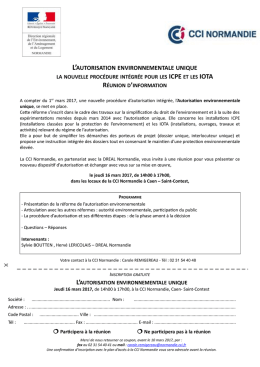l`autorisation environnementale unique