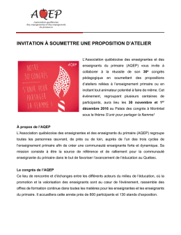 Guide de soumission d`un atelier